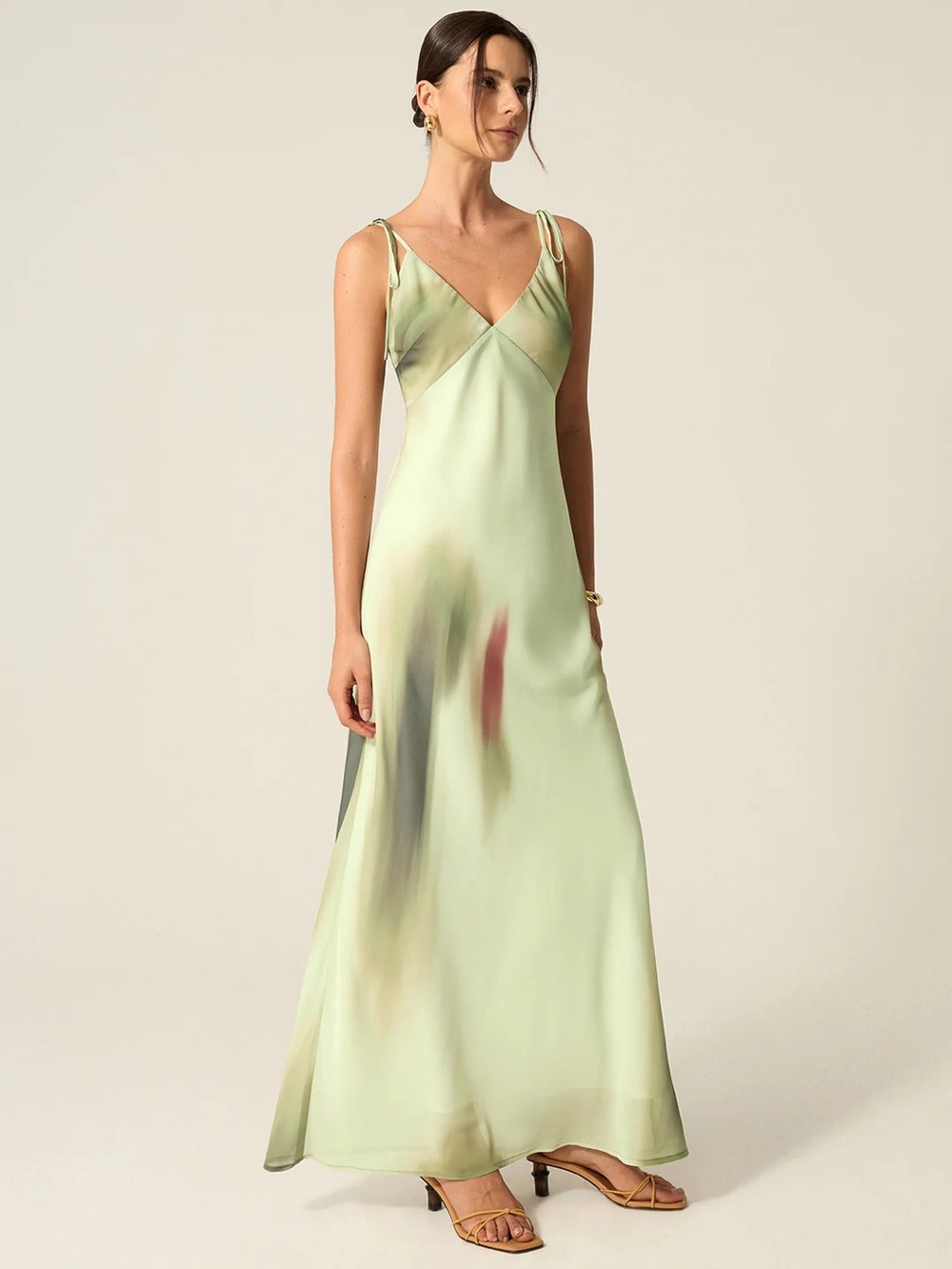 COMMENSE V-Neck Printed Maxi Dress - size XLarge